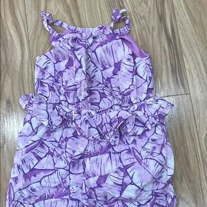 Janie and Jack Lavender Leaf Print Dress